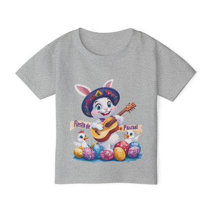 Fiesta de Pascual Toddler T-Shirt, Easter Bunny Shirt, Spring Holiday Kids Top, Adorable Gift for Toddlers, Mexican Bunny Shirt with Guitar