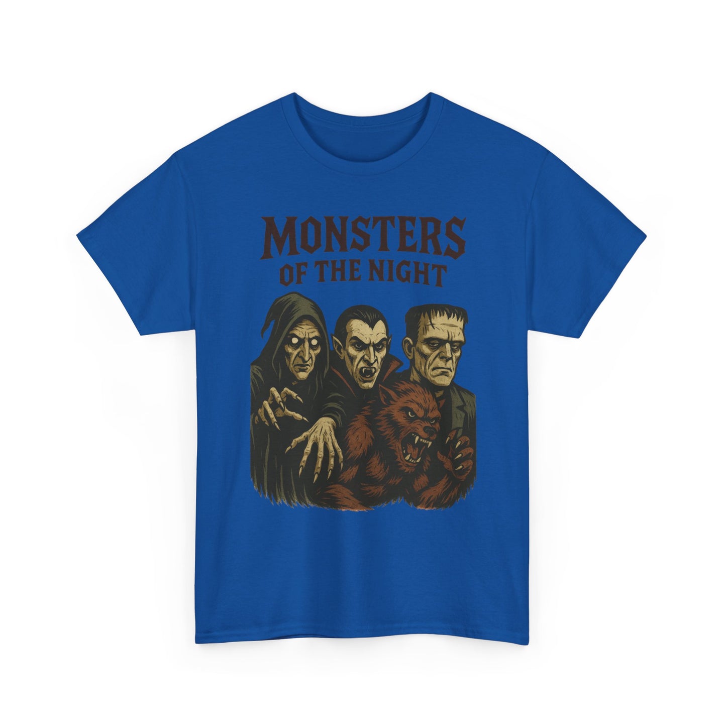 Monsters of the Night Men's T-Shirt, Classic Horror Movie Monsters Graphic Tee, Halloween Shirt