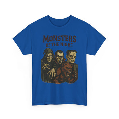 Monsters of the Night Men's T-Shirt, Classic Horror Movie Monsters Graphic Tee, Halloween Shirt