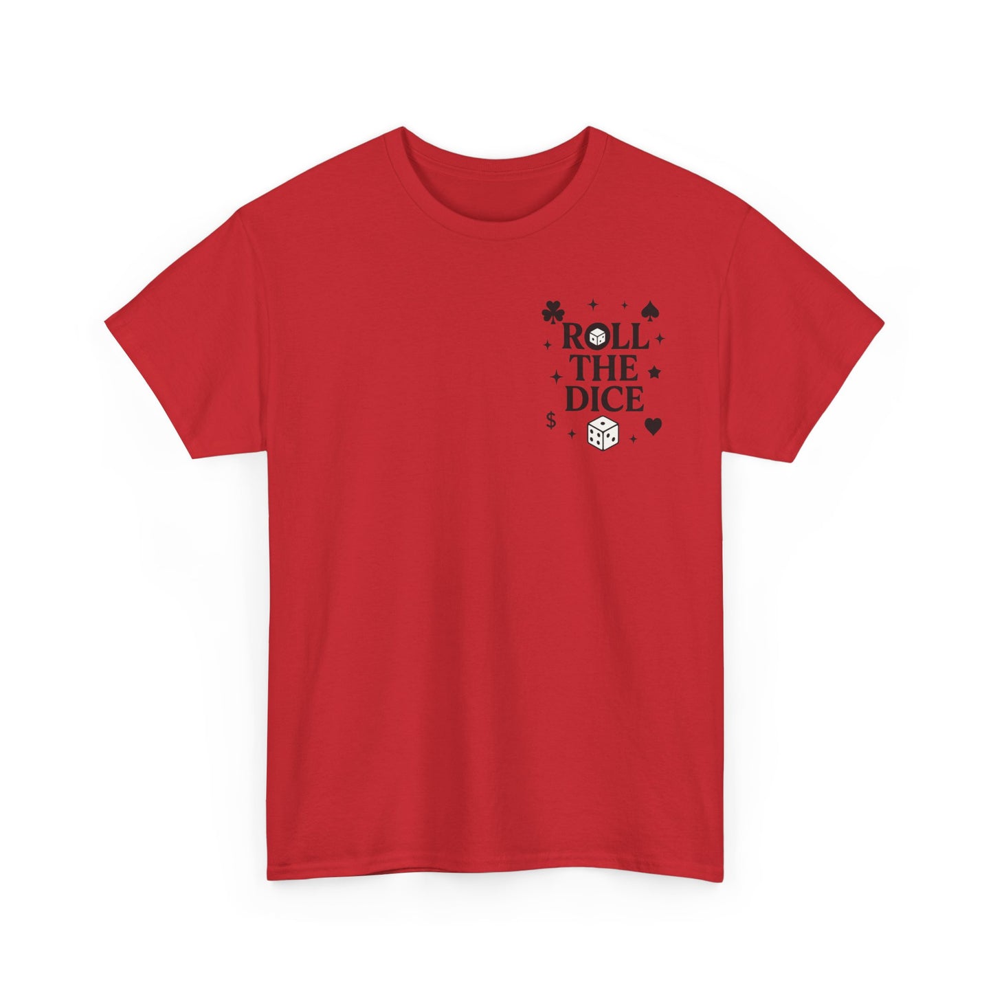Queen of Luck Front & Back Print unisex T-Shirt, Roll the Dice Tee for Men, Vintage Gambling Shirt, Casino Gift, Poker Gift, Card Games Gift
