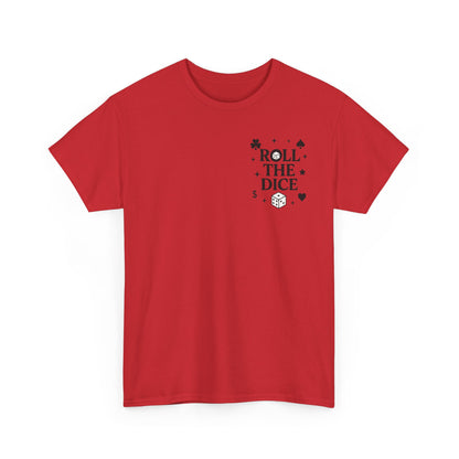 Queen of Luck Front & Back Print unisex T-Shirt, Roll the Dice Tee for Men, Vintage Gambling Shirt, Casino Gift, Poker Gift, Card Games Gift