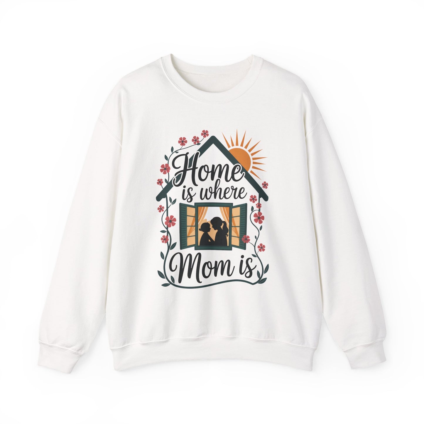 Home Is Where Mom Is Sweatshirt, Mother's Day Cotton Sweatshirt, Cute Family Gift for Mom, Sentimental Mom Gift, mother's day Gift