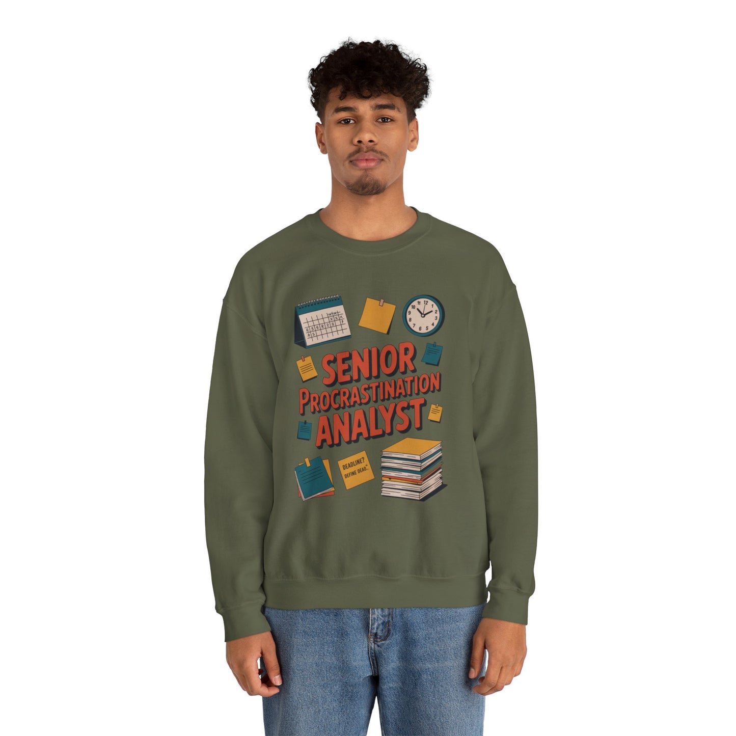 Senior Procrastination Analyst Sweatshirt, Gift for Graduates, Office Humor Apparel, Meme Sweatshirt, Casual Wear, Motivation Humor Apparel