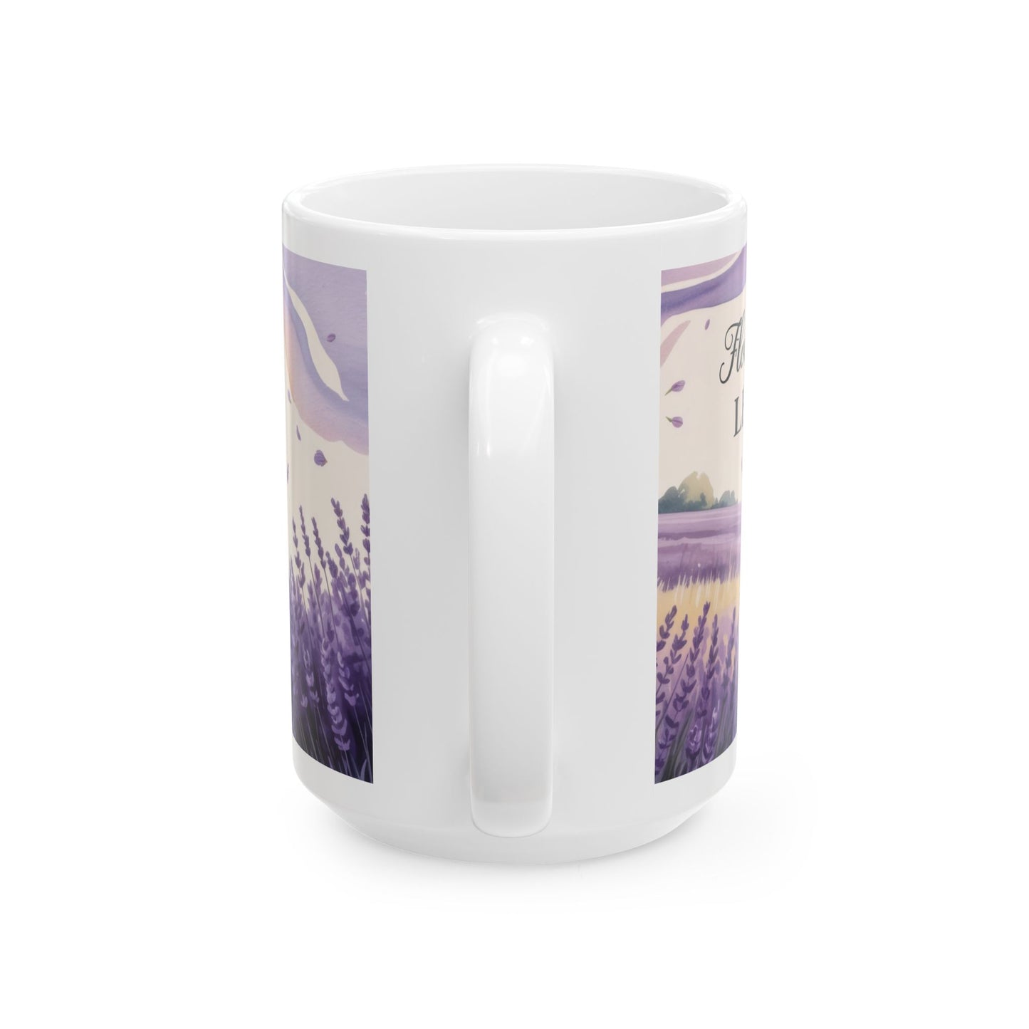 Lavender Field Mug, Bicycle Coffee Cup, Tranquil Nature Lover Gift, Calm Summer Vibes Mug, Motivational Coffee Cup, Inspirational Quotes
