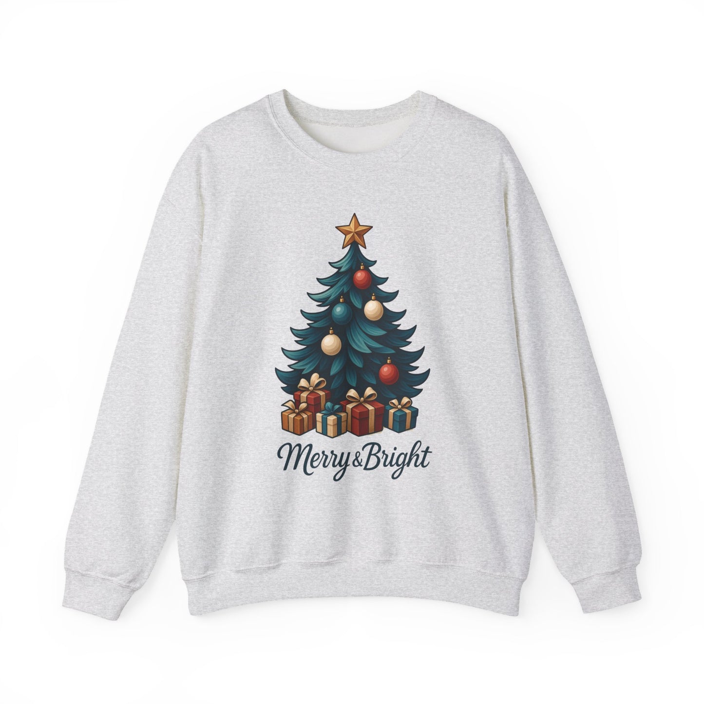 Merry Bright Christmas Sweatshirt, Cozy Holiday Pullover
