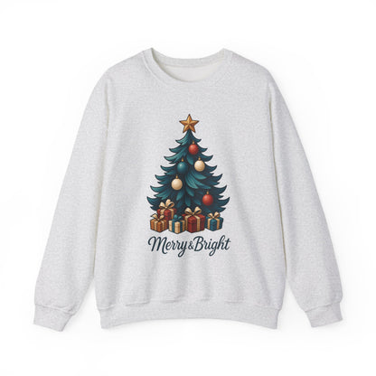 Merry Bright Christmas Sweatshirt, Cozy Holiday Pullover