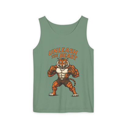Unleash The Beast Tiger Gym Tank Top - Mens Workout Muscle Tank, Fitness Motivation Sleeveless Shirt, Bodybuilding Top, Strong Beast Gym Top