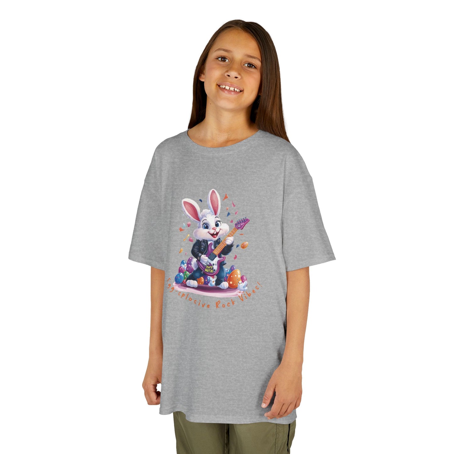 Explosive Rock Vibes Kids Tee - Fun Bunny Graphic T-Shirt for Young Rockstars