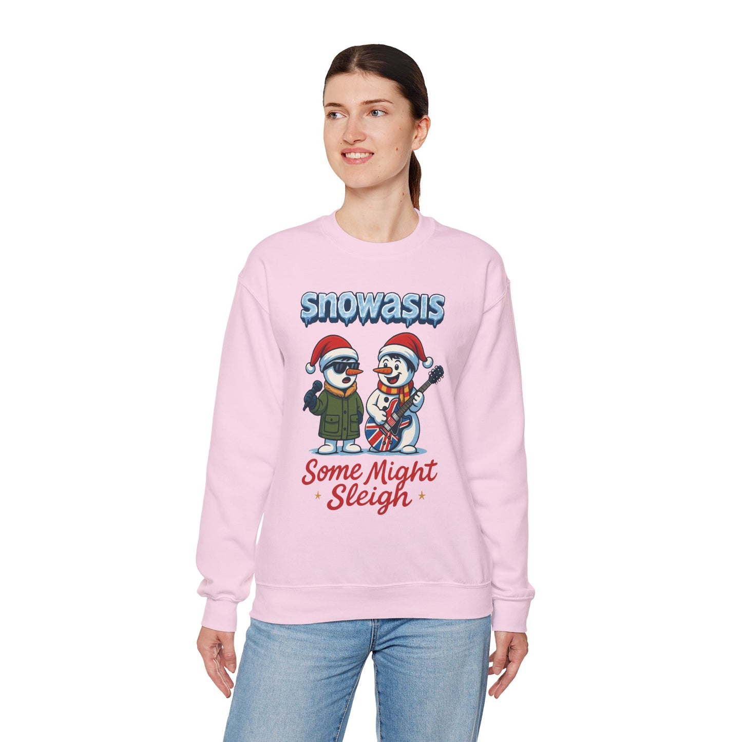 Snowasis Some Might Sleigh Women's Christmas Sweatshirt, Funny Retro Holiday Jumper