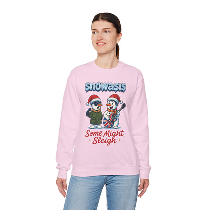 Snowasis Some Might Sleigh Women's Christmas Sweatshirt, Funny Retro Holiday Jumper