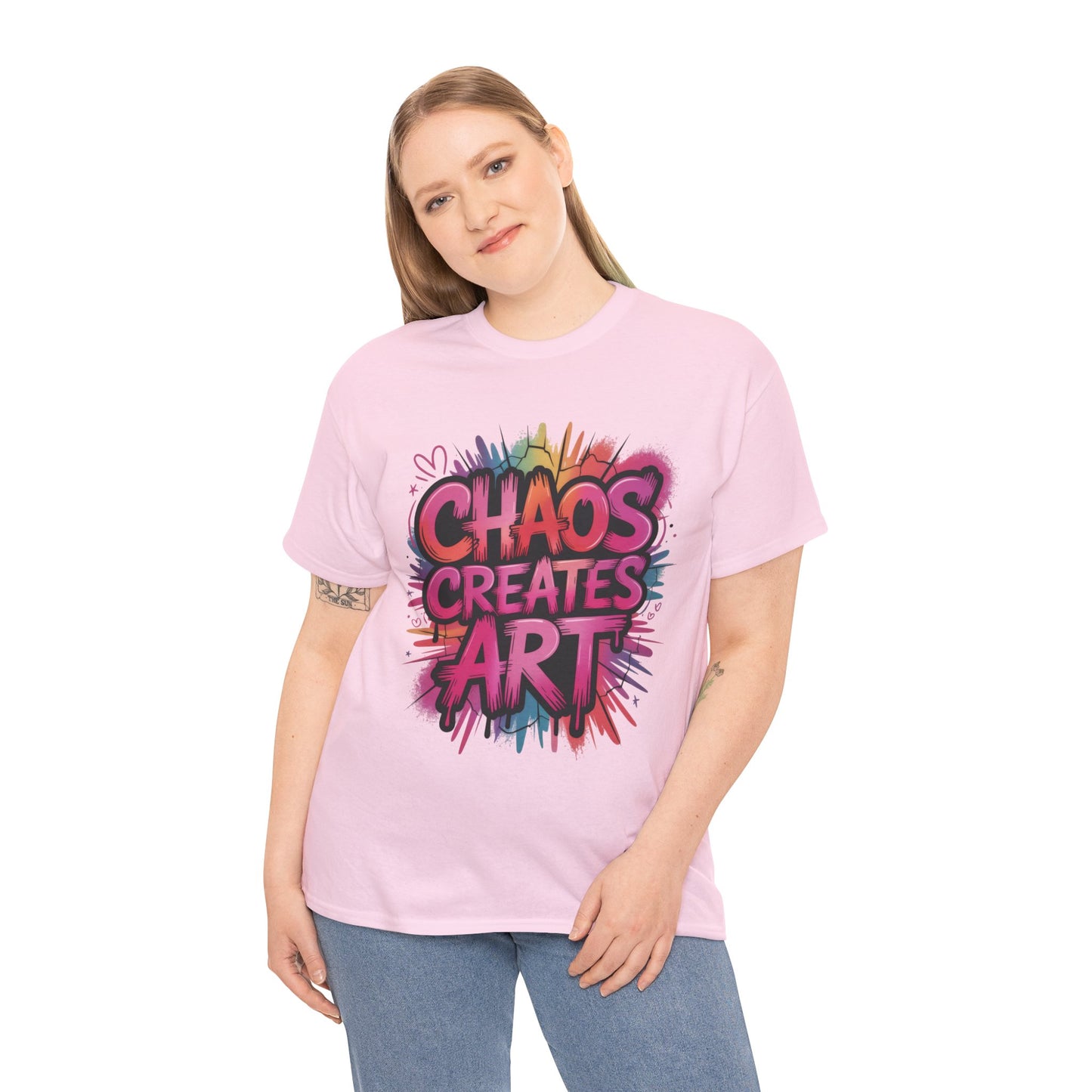 Chaos Creates Art Colorful Graffiti Womens Graphic Tee, Graffiti Shirt, Streetwear Tee