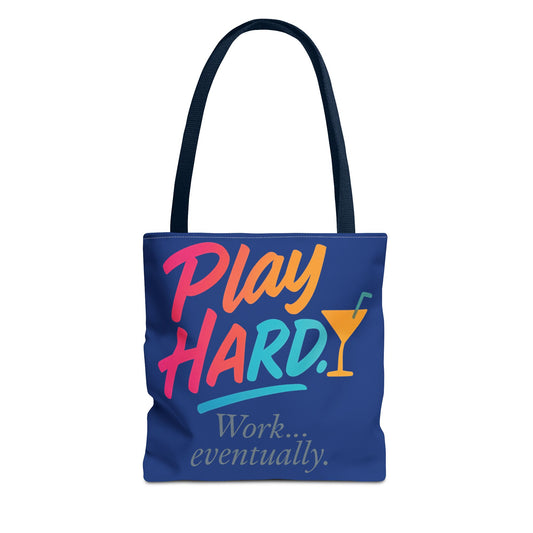 Play Hard Tote Bag - Fun, Stylish, Tote for Work & Play, Summer, Gift, Beach Bag, Everyday Carry, Beach Weekender Bag, large canvas bag