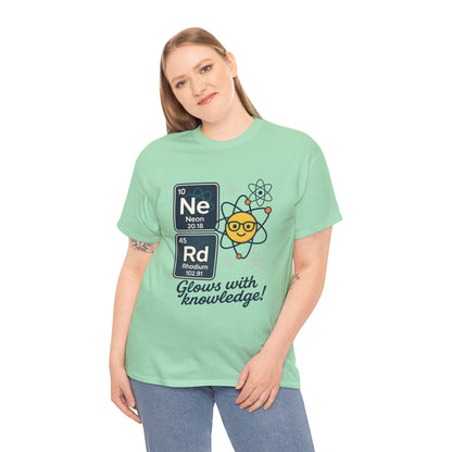Funny Womens Nerd T-Shirt, NeRd Periodic Table Shirt, Glowing Knowledge Tee, Science Lover Gift, Chemistry Shirt, STEM Apparel, Science Tee