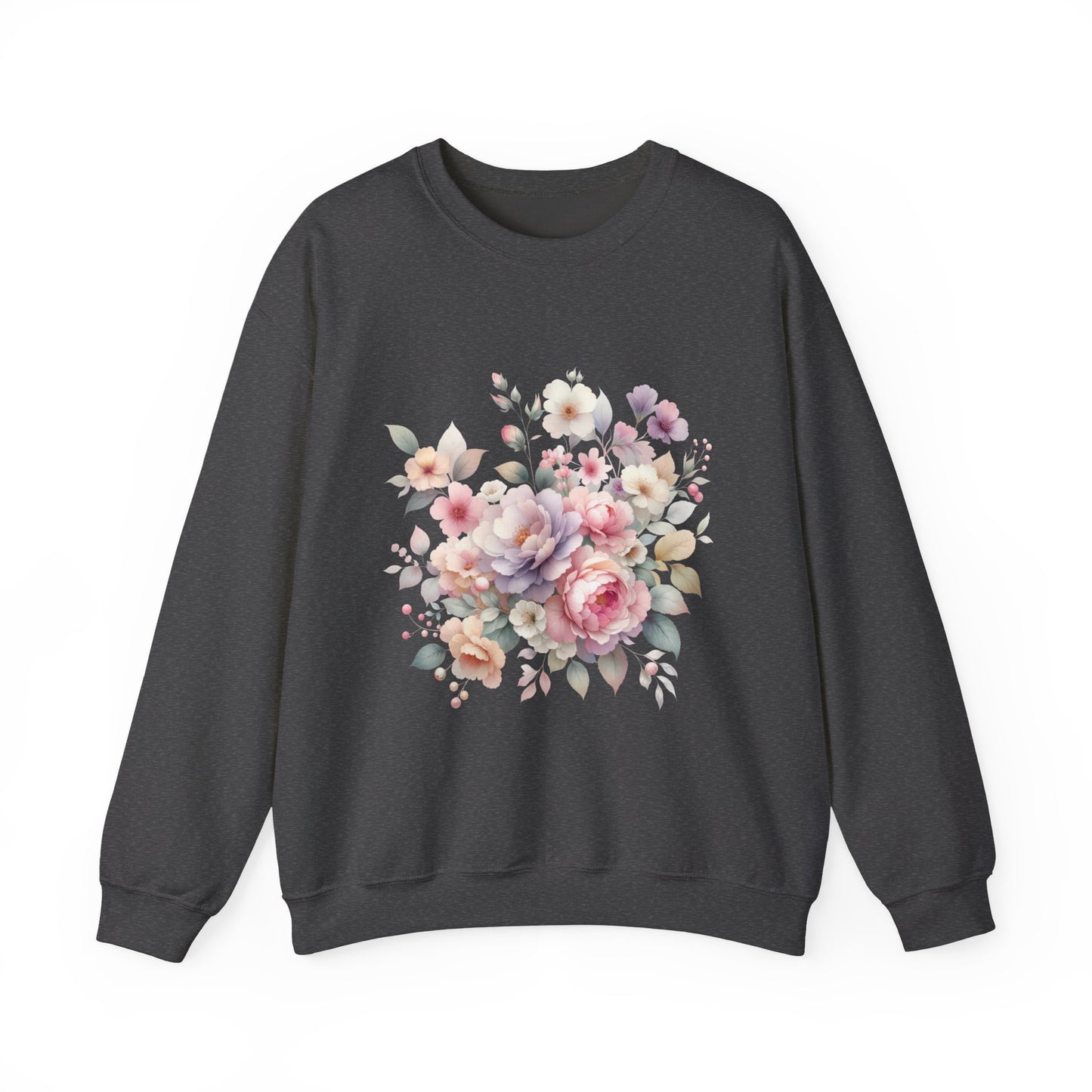 Floral Crewneck Sweatshirt, Cozy Floral Sweatshirt for Spring, Gift for Her, Women's Floral Top, Pastel Floral Sweatshirt