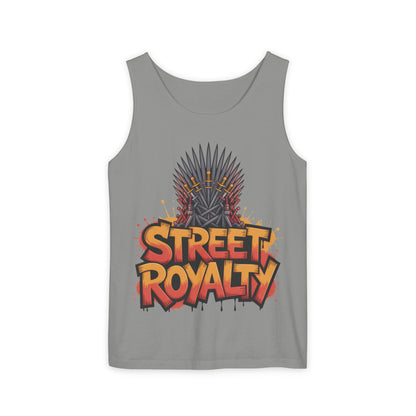 Street Royalty Men's Tank Top, Graffiti Crown Graphic Muscle Shirt, Urban Streetwear Sleeveless Skate Style