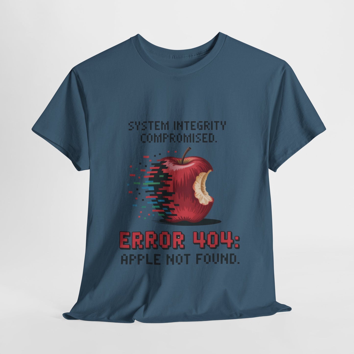 Error 404 Apple Not Found T-Shirt, Glitch Pixel Tech Tee, Funny Nerd Shirt, Unisex Retro Graphic Tee, Geeky T-Shirt, Techie Gift