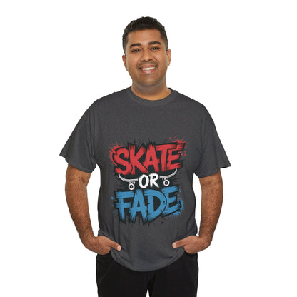 Skate Or Fade Men's T-Shirt, Graffiti Skateboarding Graphic Tee, Urban Streetwear Skater Top