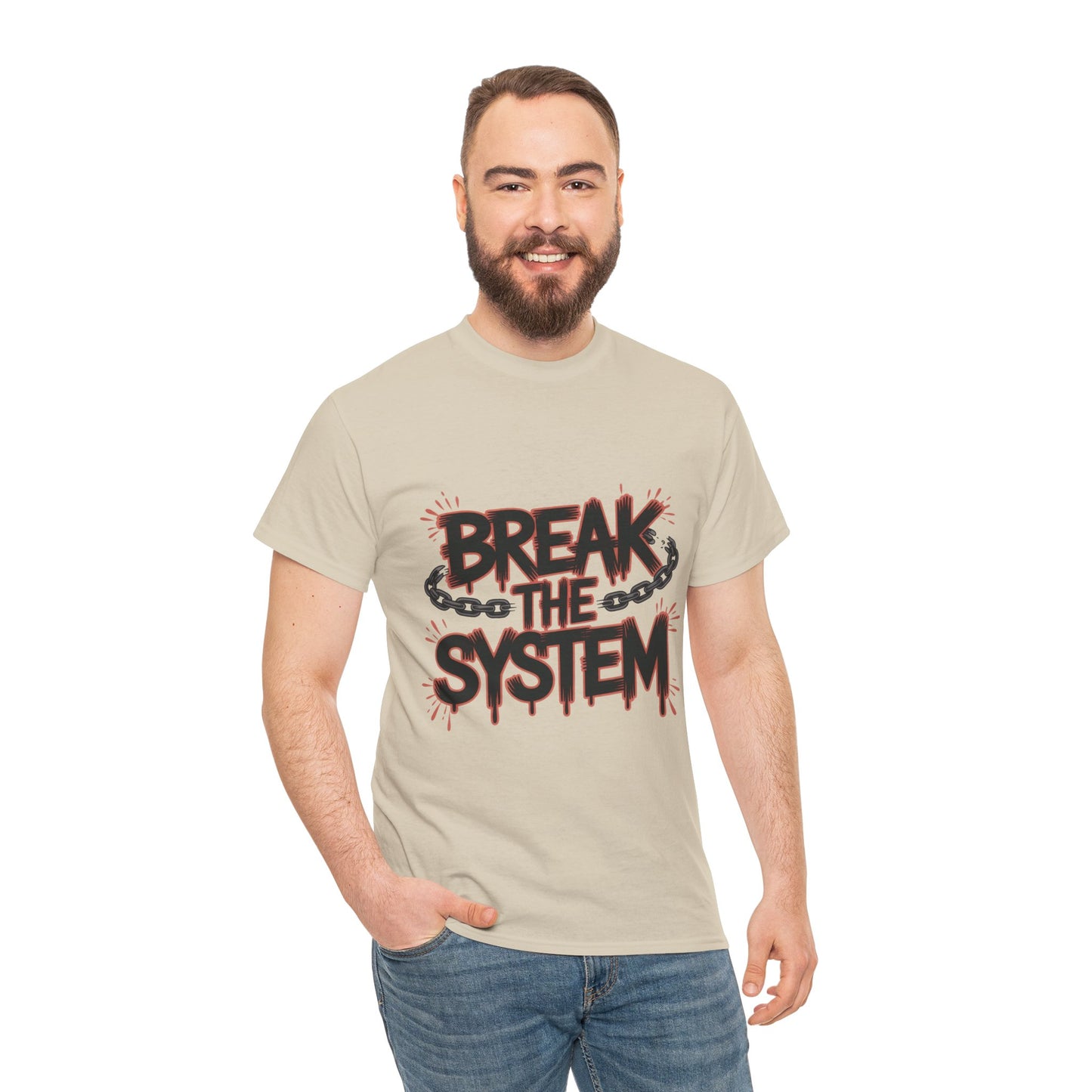 Men's Graphic Tee, Break the System Shirt, Streetwear Punk T-Shirt, Activist Gift for Him