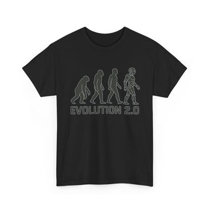 Evolution 2.0 Futuristic Robot Human Evolution T-Shirt, Cyberpunk Tech Graphic Tee for Men, Modern AI Inspired Sci-Fi Shirt