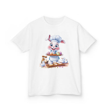 Easter Bunny Chef Kids T-Shirt, Cute Spring Baking Tee with Eggs, Toddler Easter Outfit, Bunny Holding Egg Tray Tee, Cute Animal Design