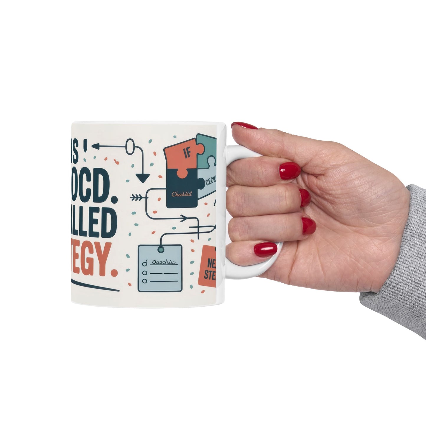 Funny OCD Strategy Mug, Organized Chaos Coffee Cup, Productivity Gift for Planners, Workflow Humor Mug, Office Desk Motivation, Fun Mug