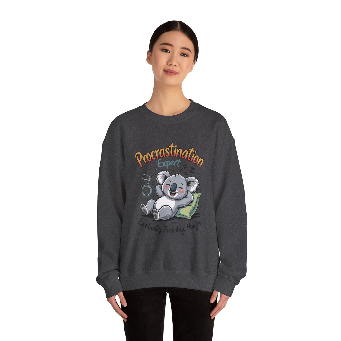 Procrastination Expert Womens Sweatshirt, Funny Crewneck, Cozy Gift for Students, Lazy Day Apparel, Womens Sweatshirt for Relaxation