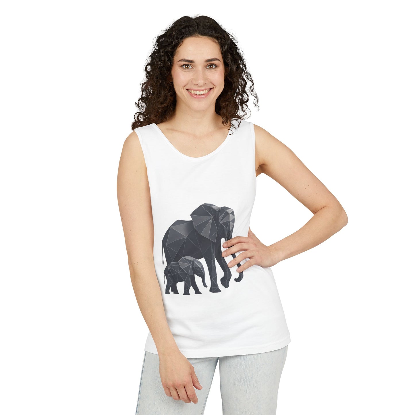 Elephant Family Unisex Tank Top, Animal Lover Gift, Casual Wear, Summer Essentials, Eco-Friendly Apparel, Wildlife Shirt