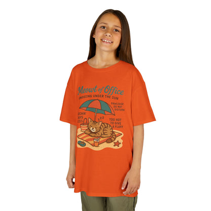 Kids Cat-Themed T-Shirt - Meowt of Office, Cute Summer Tee, Cat Lover Gift, Fun Playwear, Summer Beach Vacation Tee