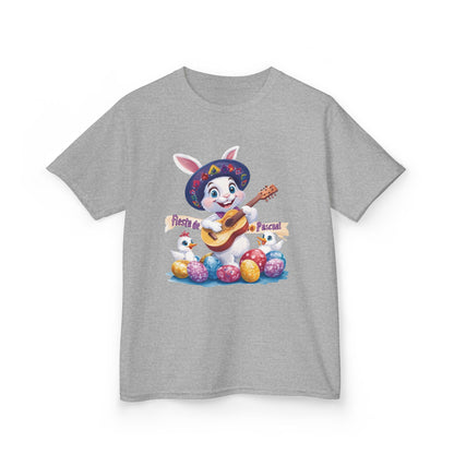 Mexican Easter Bunny Kids T-Shirt - Fiesta de Pascua Shirt with Guitar, Fun Spring Festival Tee, Colorful Holiday Gift for Children