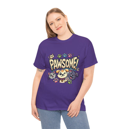 Pawsome Pets Unisex Heavy Cotton Tee, for Pet Lovers, Animal Enthusiasts, Gift for Animal Lovers, Cute Pet Shirt, Fun Animal Tee