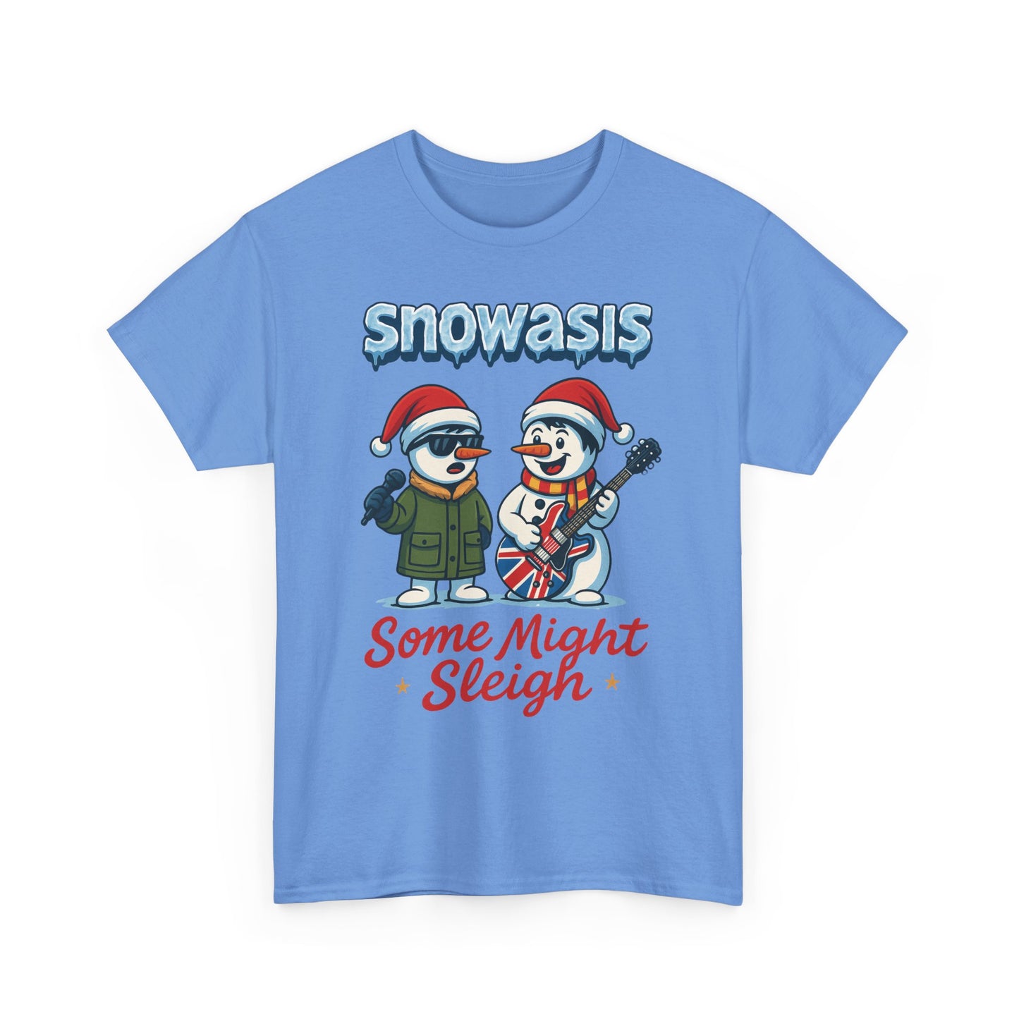 Funny Snowasis Women's Christmas T-Shirt, Retro Music Holiday Tee