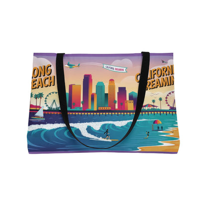 California Dreaming Weekender Tote Bag | Stylish Beach Bag for Travel, Shopping, Gym, Picnics, Gifts | Long Beach Vibes