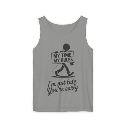 My Time, My Rules Men's Tank Top, Fun Casual Wear for Any Occasion, Relaxed Vibe, Time Management Humor, Self love t shirt