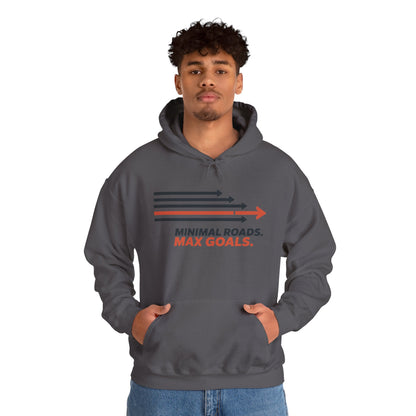 Mens Heavy Blend™ Hooded Sweatshirt, Minimal Roads Max Goals Motivational Mens Hoodie