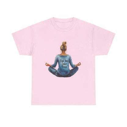 Find Your Inner Peace Unisex Heavy Cotton Tee, Motivational Shirt, Meditation Apparel, Relaxation Gift, Casual Wear, Mindfulness Tee