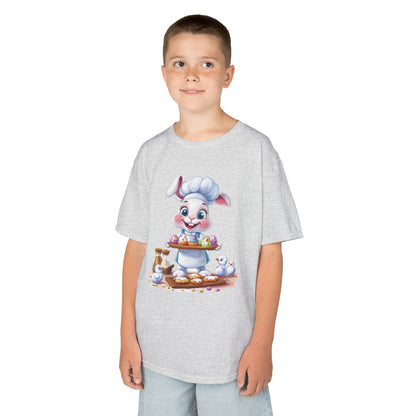 Easter Bunny Chef Kids T-Shirt, Cute Spring Baking Tee with Eggs, Toddler Easter Outfit, Bunny Holding Egg Tray Tee, Cute Animal Design