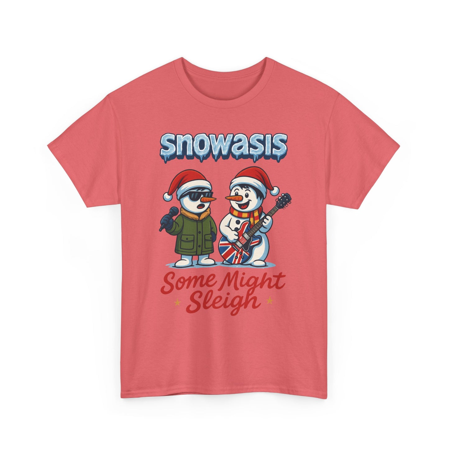 Funny Snowasis Women's Christmas T-Shirt, Retro Music Holiday Tee