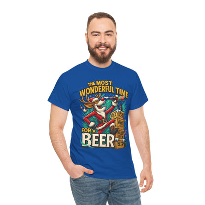 Funny Christmas Beer T-Shirt for Men, The Most Wonderful Time for a Beer