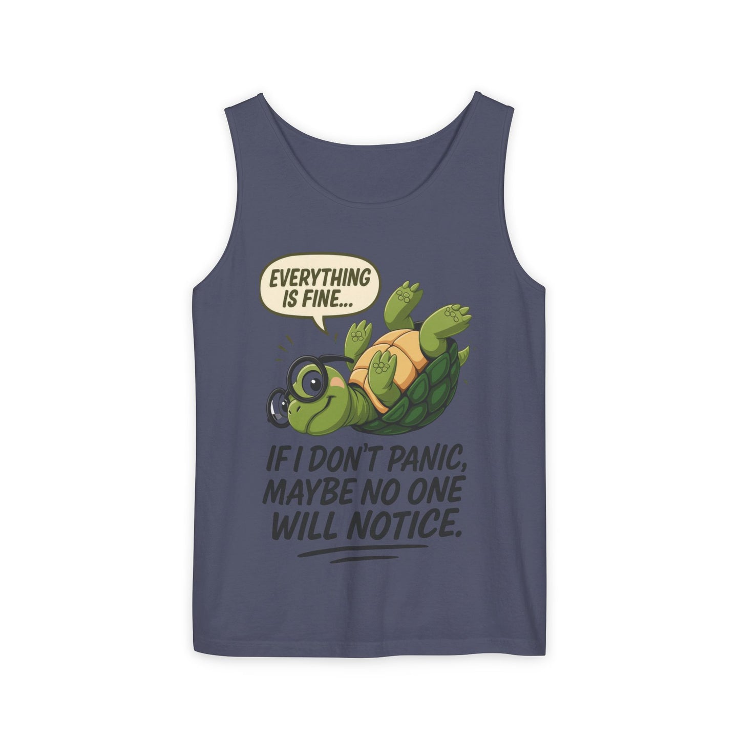 Mens Funny Turtle Graphic Tank Top, Summer Apparel, Gift for Animal Lovers, Beach Day Essentials, Mens Casual Wear, Relaxed Vibes