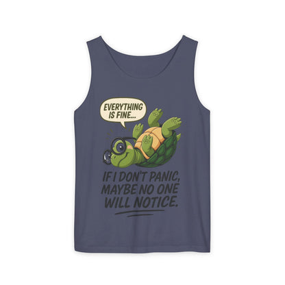 Mens Funny Turtle Graphic Tank Top, Summer Apparel, Gift for Animal Lovers, Beach Day Essentials, Mens Casual Wear, Relaxed Vibes