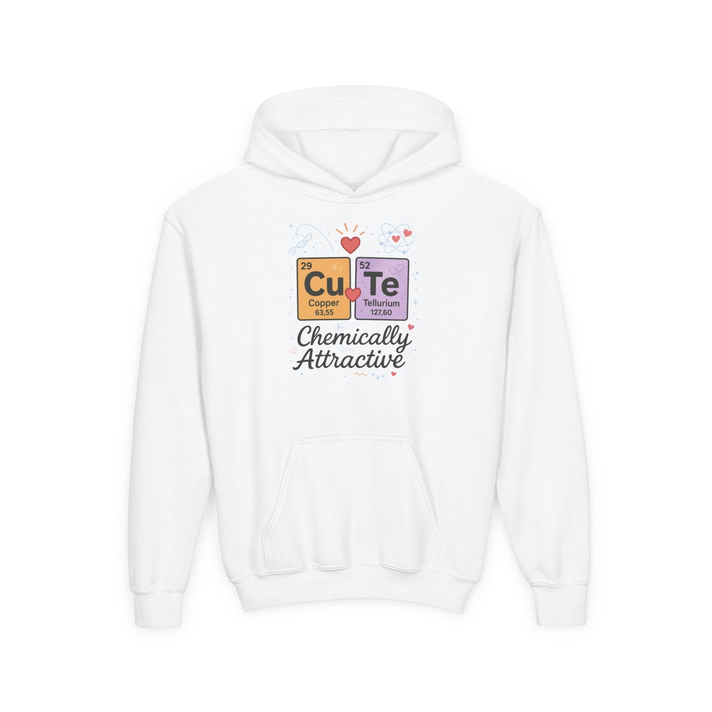 CuTe Teen Hoodie, Science Sweatshirt for Girls, STEM Youth Hoodie, Nerdy Gift for Teens, Cute Chemistry Gift, Science Lover Hoodie