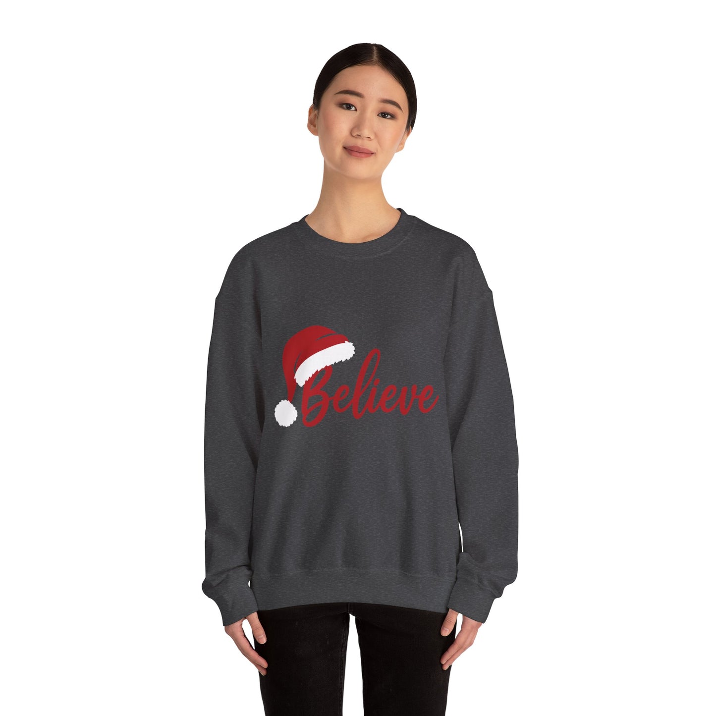 Believe Christmas Women's Sweatshirt, Minimalist Holiday Crewneck, Cozy Sweatshirt for Women