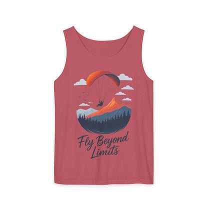 Adventure-Inspiring Fly Beyond Limits Unisex Tank Top, Summer Casual Wear, Outdoor Enthusiast Gift, Travel Apparel, Motivational Gift