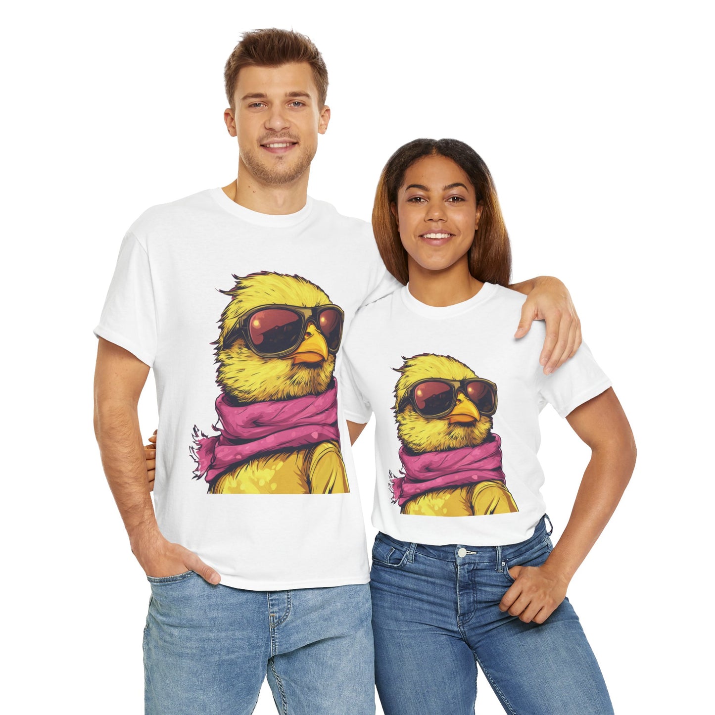 Chic Cool Chick T-Shirt, Unisex Heavy Tee, Funny Animal Tee, Trend Chick Graphic T-Shirt Gift