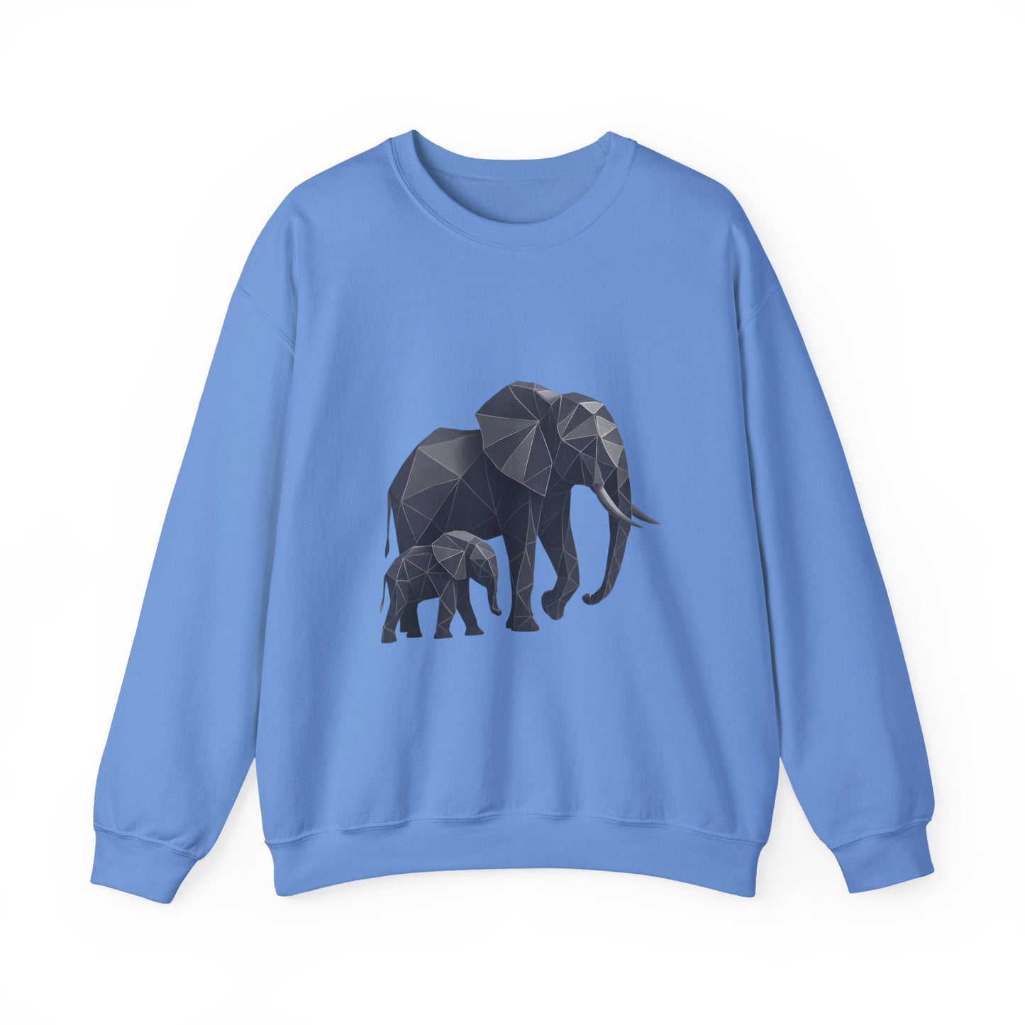 Geometric Elephant Sweatshirt, Cozy Unisex Crewneck, Animal Lover Gift, Nature Inspired Apparel, Eco-Friendly Fashion, Gift for Her