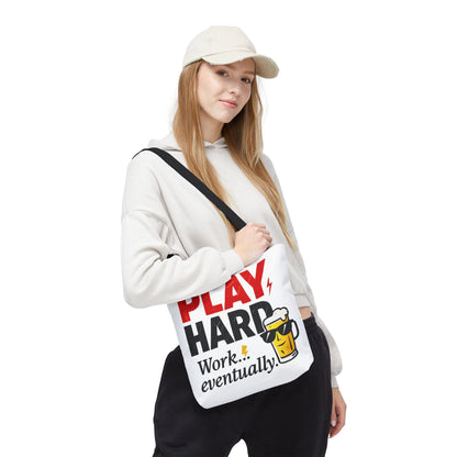 Play Hard Tote Bag - Fun, Stylish, Tote for Work & Play, Summer, Gift, Beach Bag, Everyday Carry, Beach Weekender Bag, large canvas bag