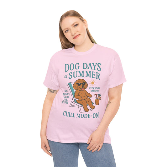 Dog Days of Summer Shirt, Funny Cute Dog Graphic Womens T-Shirt, Chill Mode ON Tee, Summer Puppy Vibes Gift, Dog Lover Gift