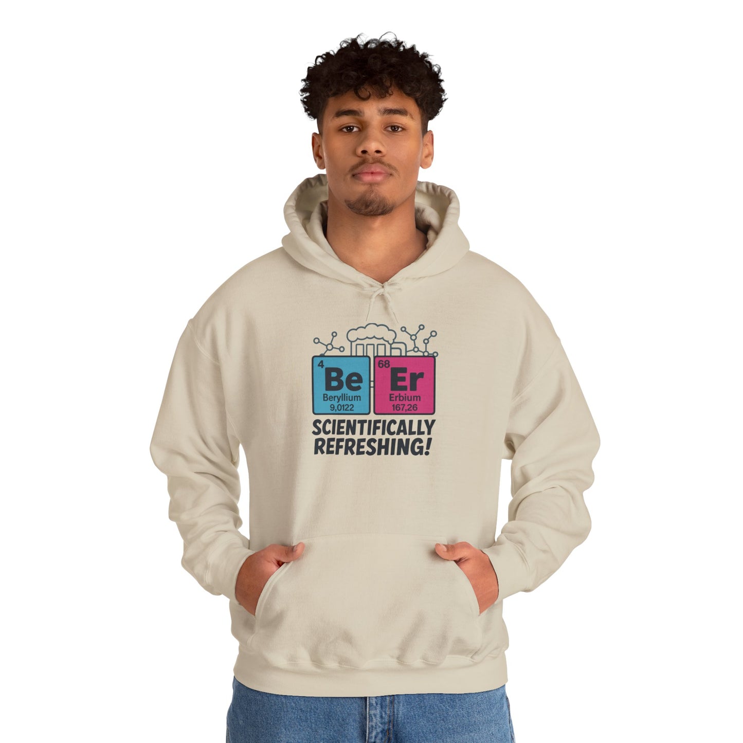 Scientifically Refreshing Beer Mens Hoodie, Gift for Beer Lovers, Science-Inspired Apparel, Perfect for Parties and Gatherings