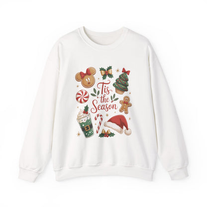 Women's Tis the Season Christmas Sweatshirt, Cozy Cookie - Cocoa Holiday Jumper, Women's Crewneck Sweatshirt
