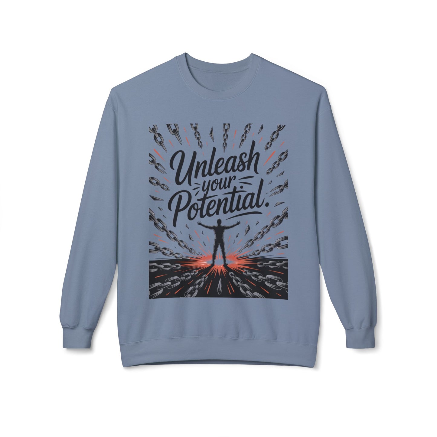 Unleash Your Potential Men's Sweatshirt, Motivational Crewneck, Inspirational Gift For Men, Gift for Graduates, Personal Growth Apparel